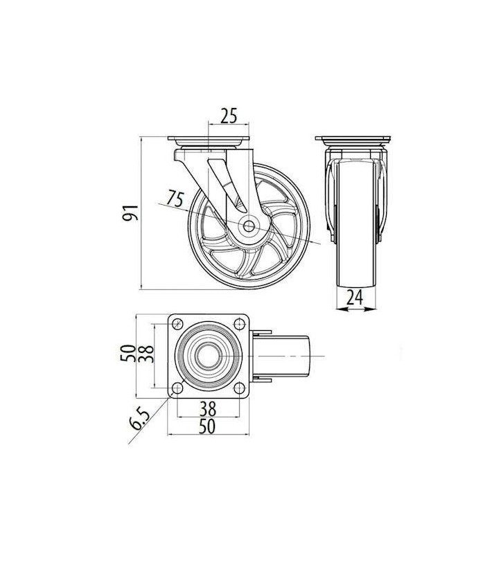 Roti silicon mobilier Fiume fara frana