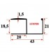 Profil aluminiu Y finisaj Inox