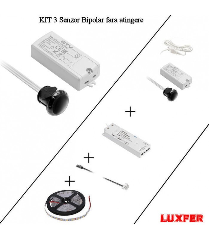 Kit 3 Banda led cu senzor bipolar