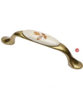 Manere mobila ceramica Portelan bronz/floare maro