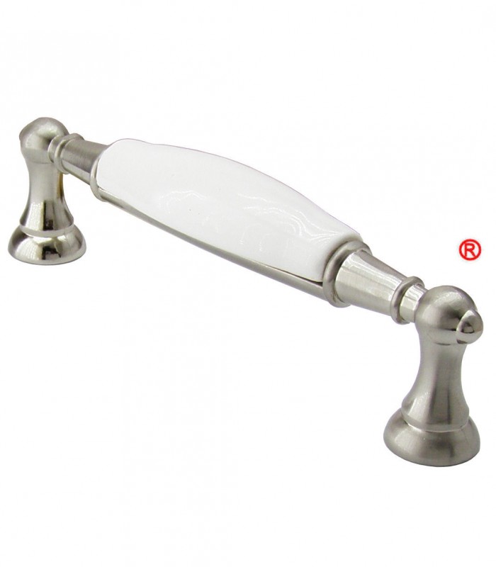 Manere ceramica mobila bucatarie 8939 inox/alb
