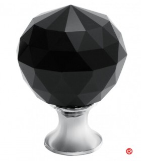 Butoni mobila cu pietre negru 30mm