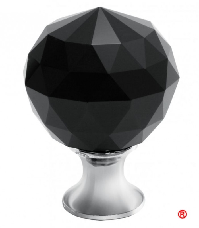 Butoni mobila cu pietre negru 30mm