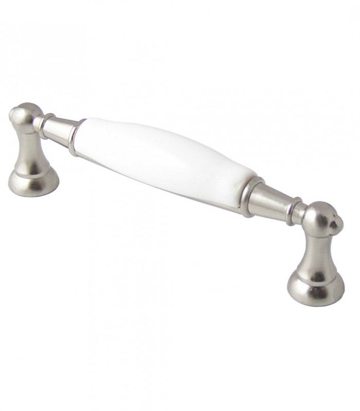 Manere ceramica mobila bucatarie 8939 inox/alb