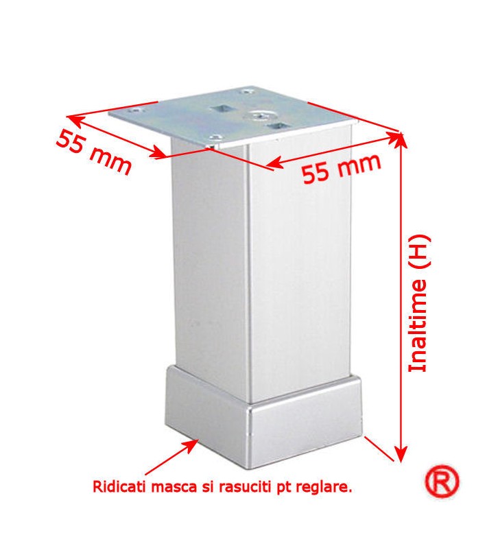 Picioare mobila albe 40x40