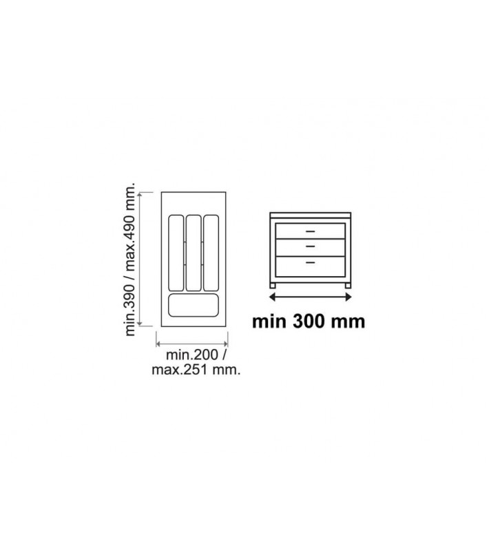 Suport tacamuri sertar Gri Orion 30cm
