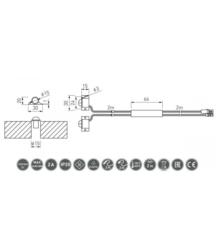 Senzor miscare banda led  set 2 senzori  max 24W