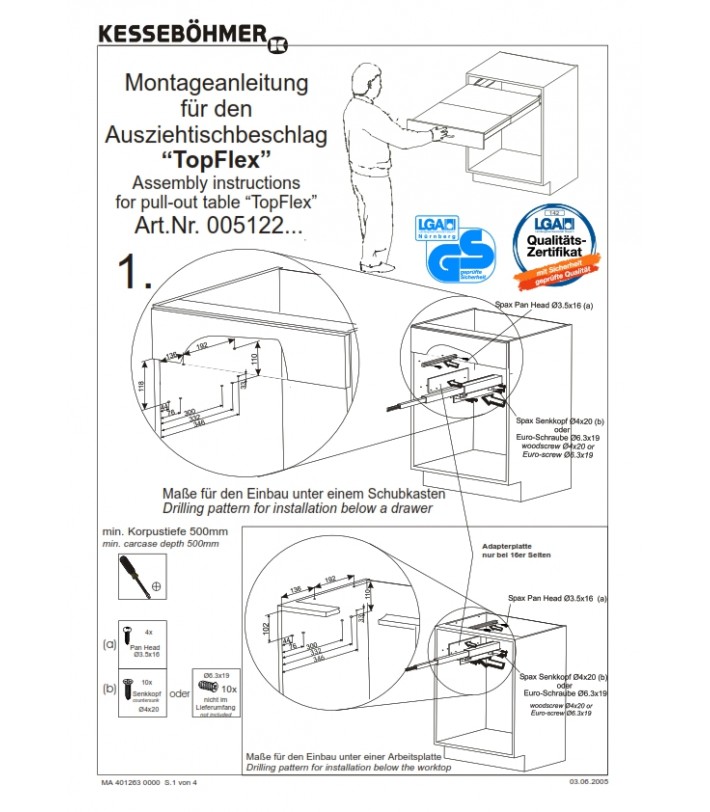 TOPFLEX  KIT masa extensibila