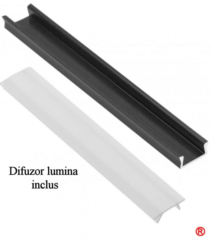 Profil banda led negru aplicat