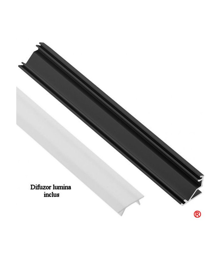 Profil led colt negru