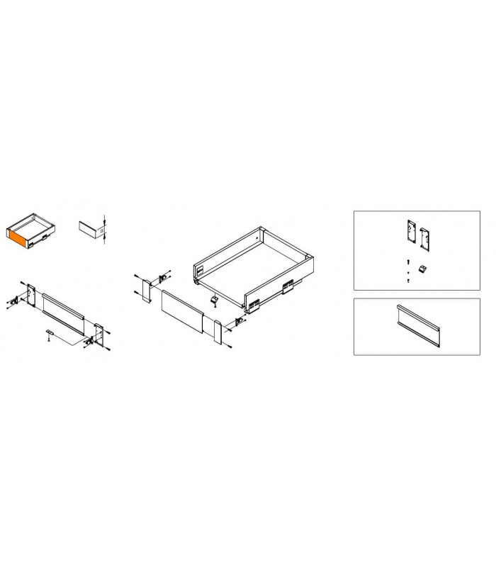 Axispro Front sertar interior alb H84