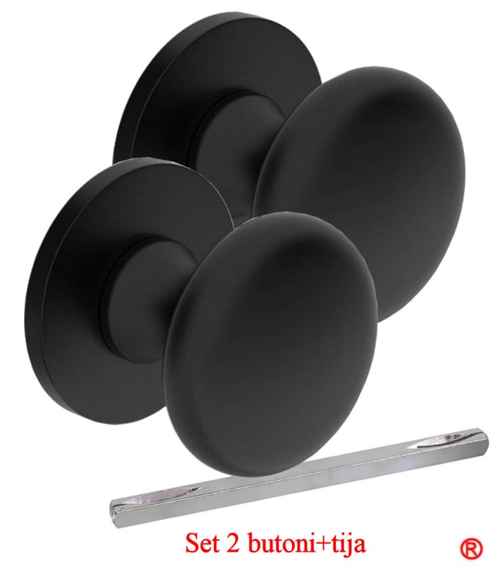 Butoni usa negru + tija patrata
