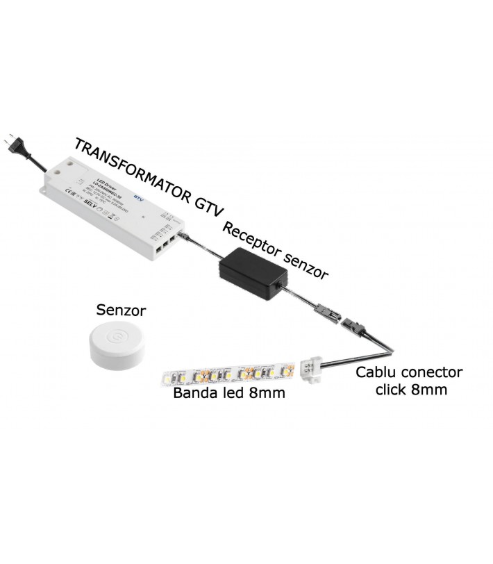 Kit 1 Senzor fara fir Wireless NEGRU