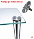 Flansa inox pentru mese sticla