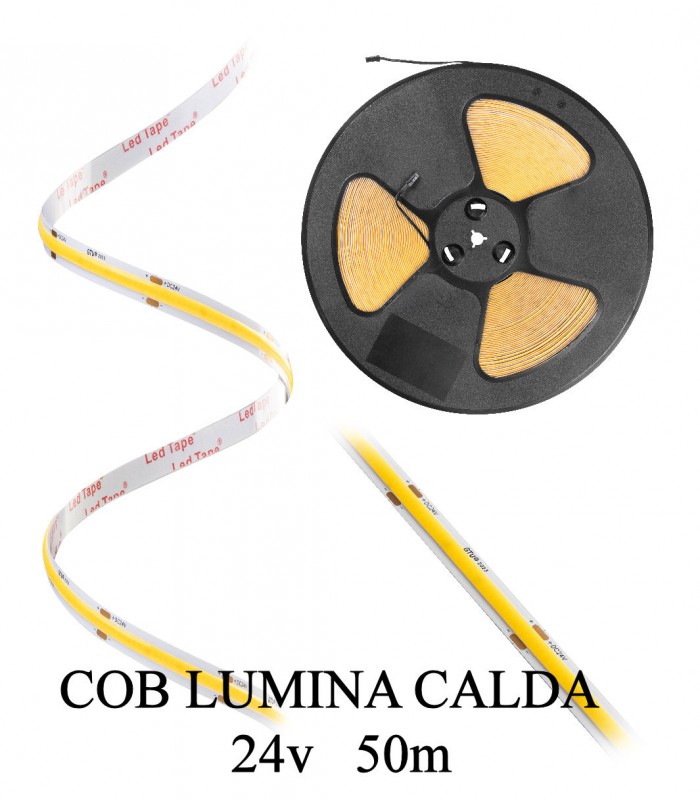 Banda COB 24V  lumina calda  50m