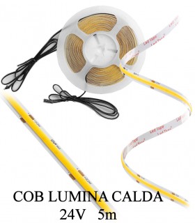 Banda led COB 24V  lumina calda 5m