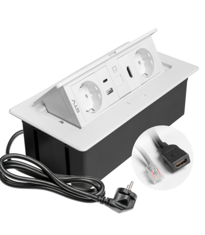 Priza birou alba multisoft