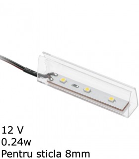 Clips led din plastic pentru polita sticla
