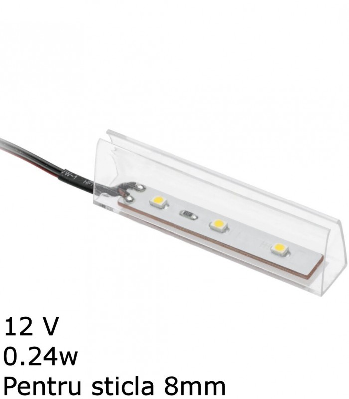 Clips led din plastic pentru polita sticla