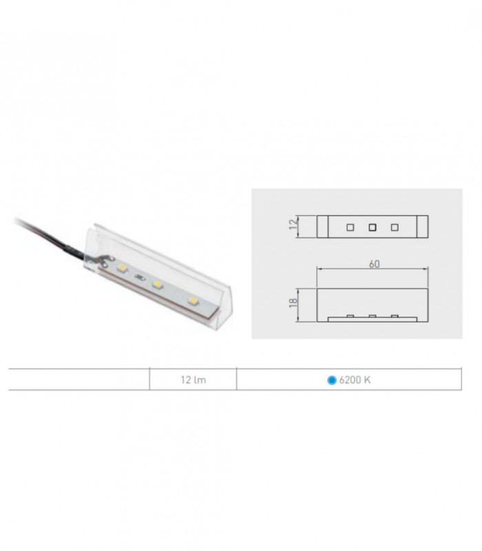 Clips led din plastic pentru polita sticla