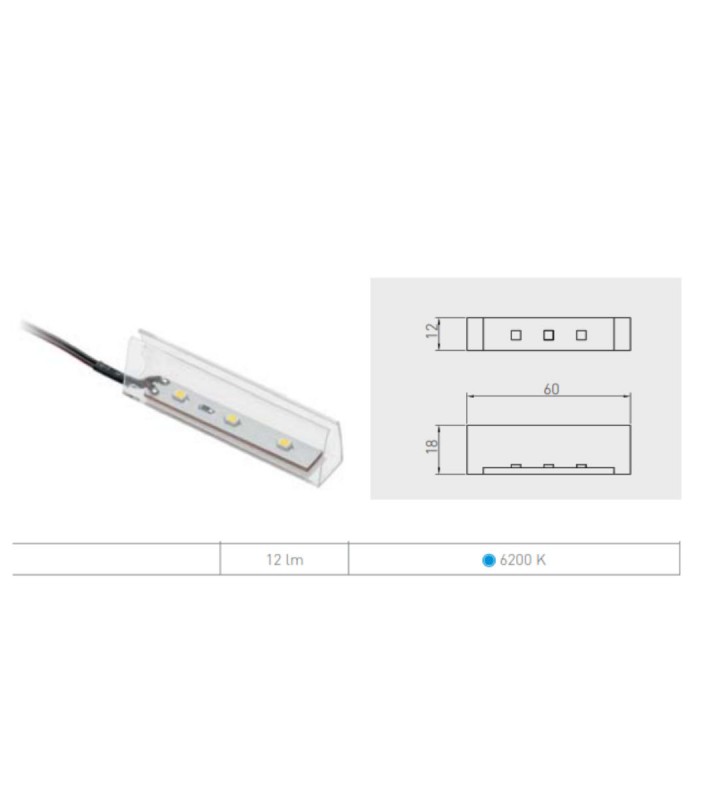 Clips led din plastic pentru polita sticla