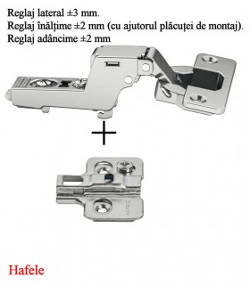 Balamale Hafele incadrata cu amortizor 3D placuta inclusa