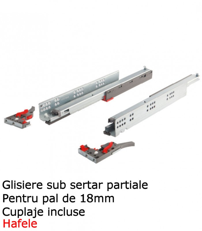Glisiere sub sertar Hafele partiale