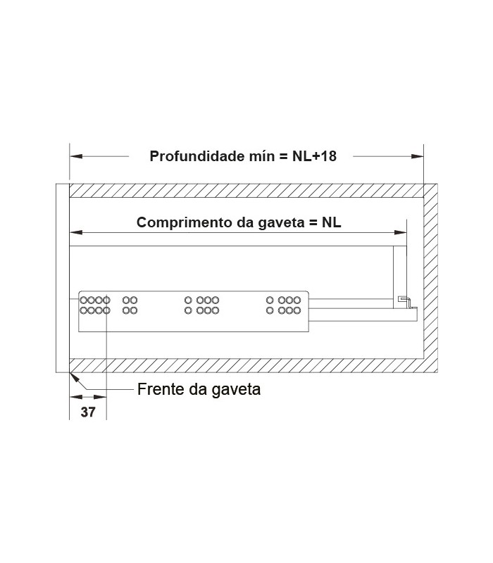 Glisiere sub sertar totale Matrix