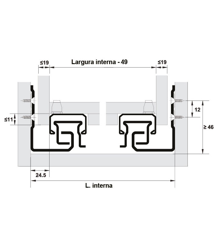 Glisiere sub sertar totale Matrix