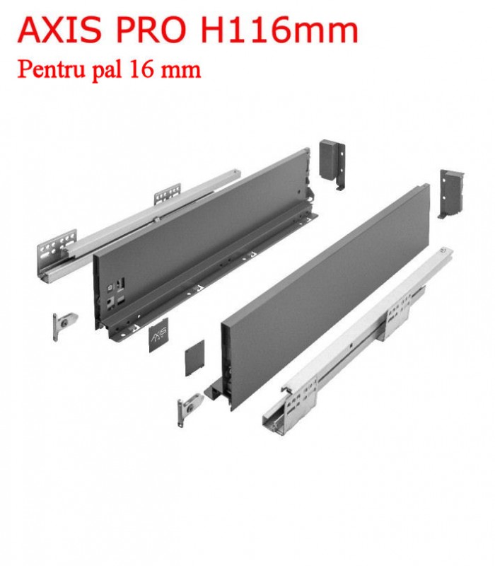 Sertar metalic bucatarie Axispro H116 Antracit