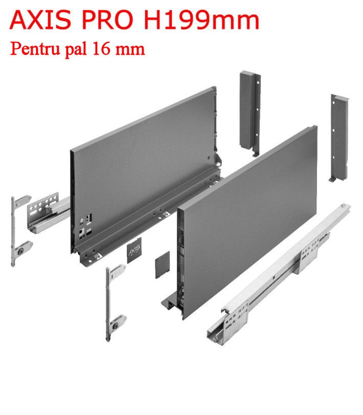 Sertar metalic bucatarie Axispro H199 Antracit