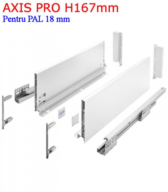 Sertare metalice AxisPro H167 pentru pal 18mm