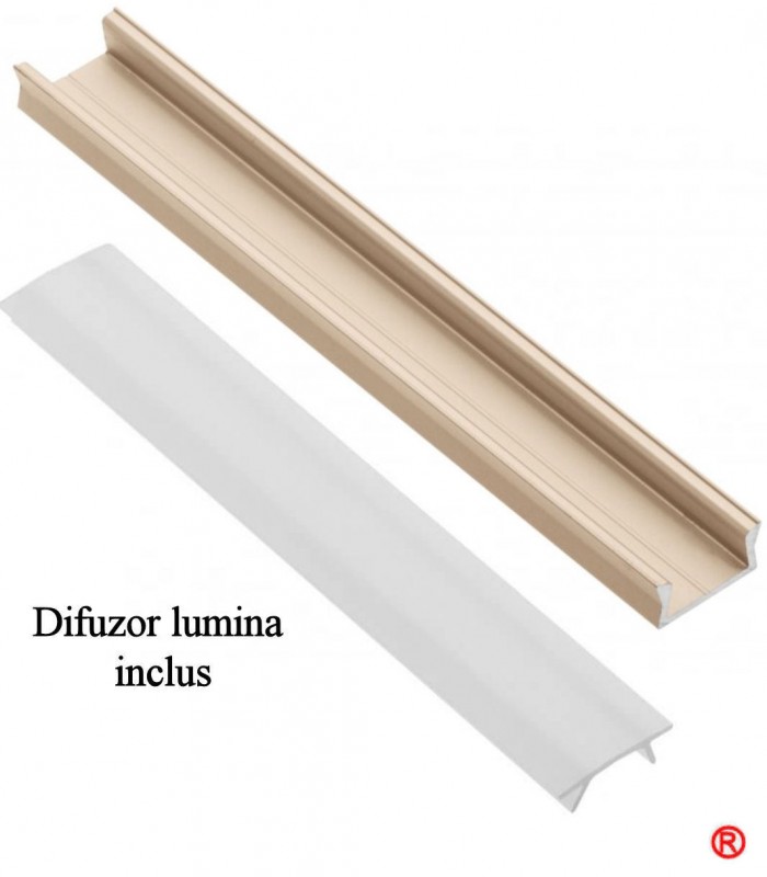 Profil banda led auriu aplicat