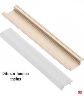 Profil banda led auriu ingropat