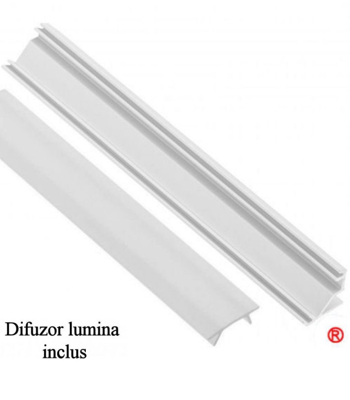 Profil banda led alb de colt