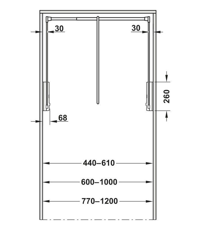 Lift haine reglabil 600-1000