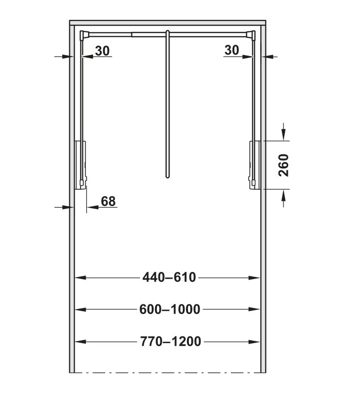 Lift haine reglabil 600-1000